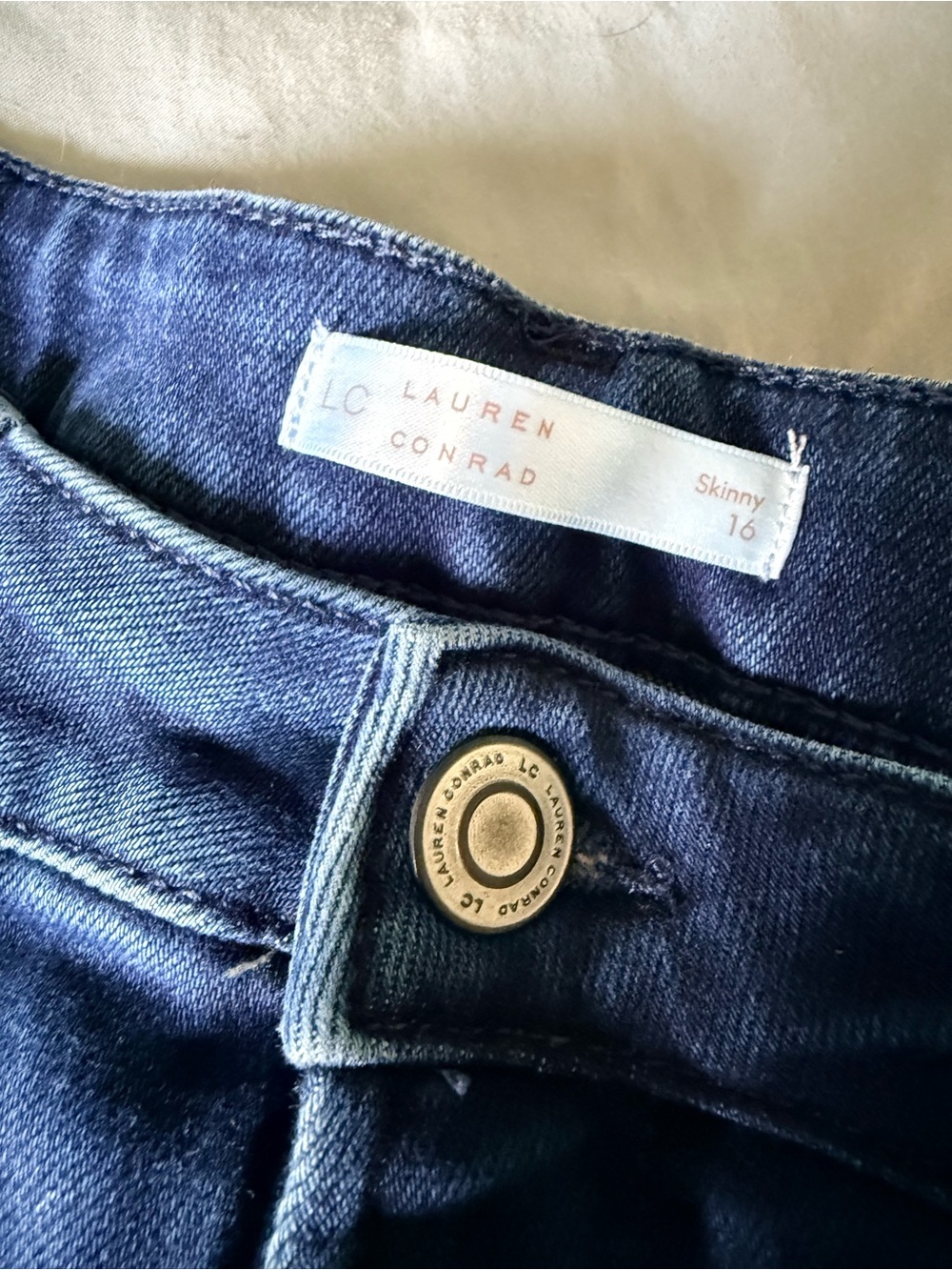 LC Lauren Conrad Skinny Jeans - Indigo Blue, Size 16